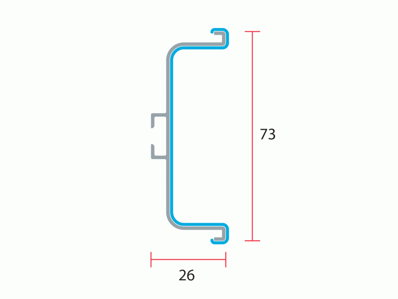 Профиль GOLA Alphalux П-образный для нижних баз L=4.1м., алюминий. Рис. 3