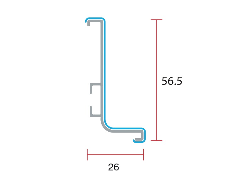 Профиль GOLA Alphalux Г-образный для нижних баз L=4.1м., алюминий черный. Рис. 2