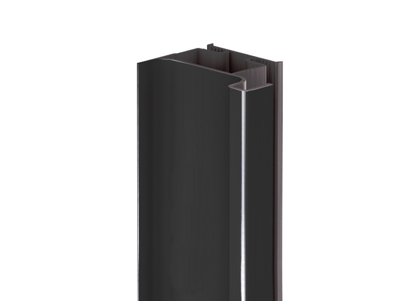 Профиль GOLA Alphalux вертикальный боковой(для шкафов из ДСП=16мм) L=4.5м., алюминий черный. Рис. 1 Профиль GOLA Alphalux вертикальный боковой(для шкафов из ДСП=16мм) L=4.5м., алюминий черный. Рис. 1