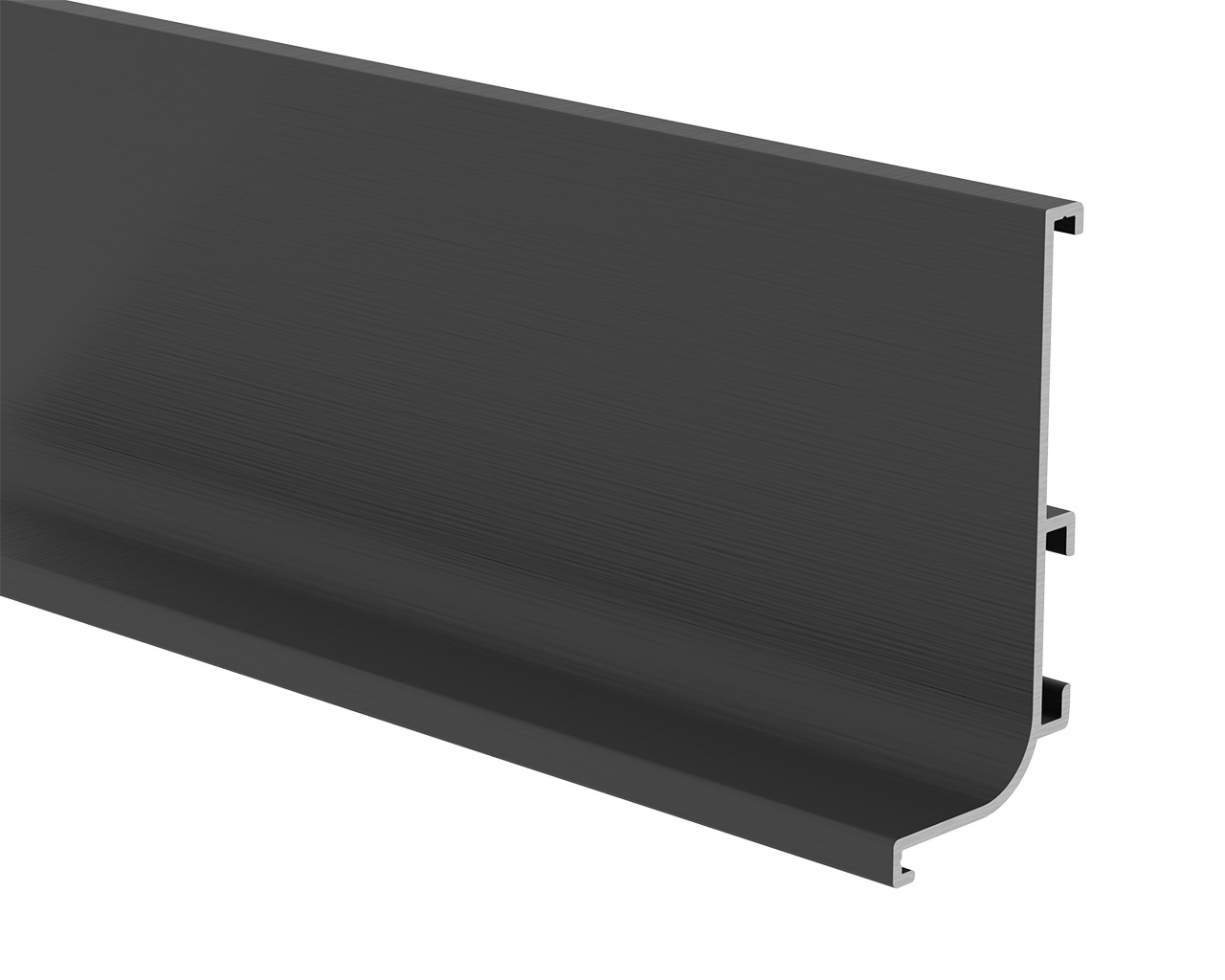 Профиль GOLA FIRMAX L-образный для нижних баз L=4200mm, алюминий черный браш. Рис. 1 Профиль GOLA FIRMAX L-образный для нижних баз L=4200mm, алюминий черный браш. Рис. 1