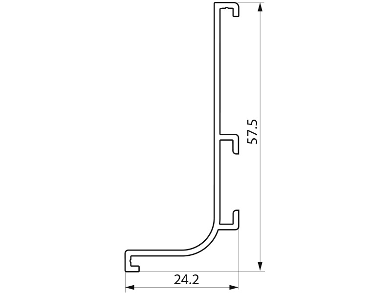 Профиль GOLA FIRMAX L-образный для нижних баз L=4200mm, алюминий шампань. Рис. 2