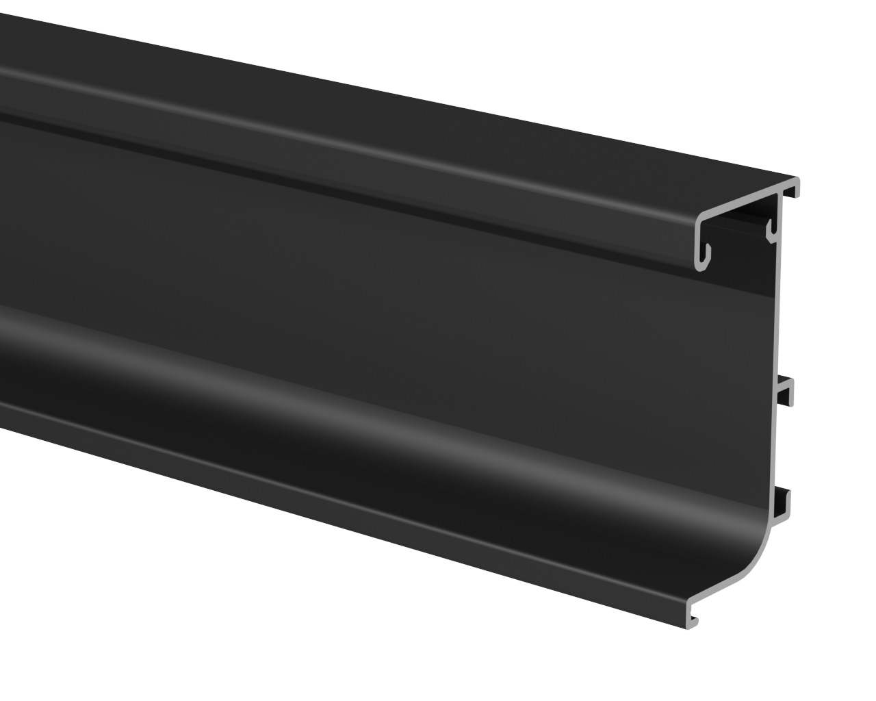 Профиль GOLA FIRMAX L-образный для нижних баз с пазом д/светодиодной ленты, L=4200mm, алюминий черный