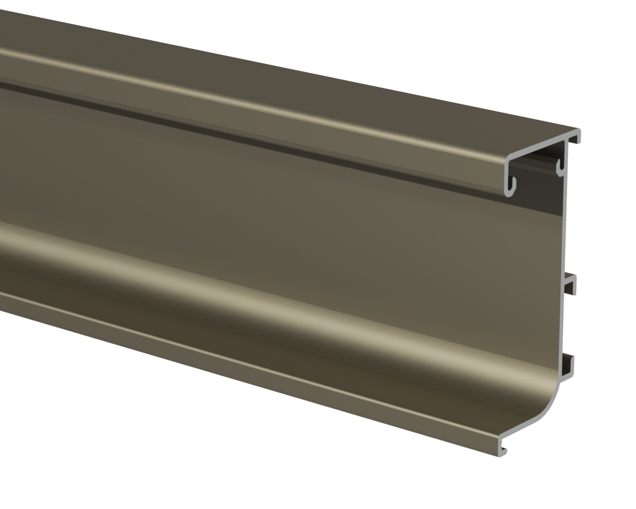 Профиль GOLA FIRMAX L-образный для нижних баз с пазом д/светодиодной ленты, L=4200mm, алюминий шампань