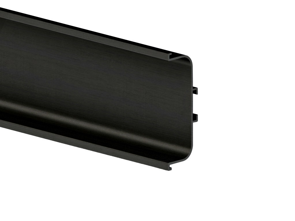 Профиль GOLA FIRMAX П-образный для нижних баз L=4200mm, алюминий черный браш. Рис. 1 Профиль GOLA FIRMAX П-образный для нижних баз L=4200mm, алюминий черный браш. Рис. 1