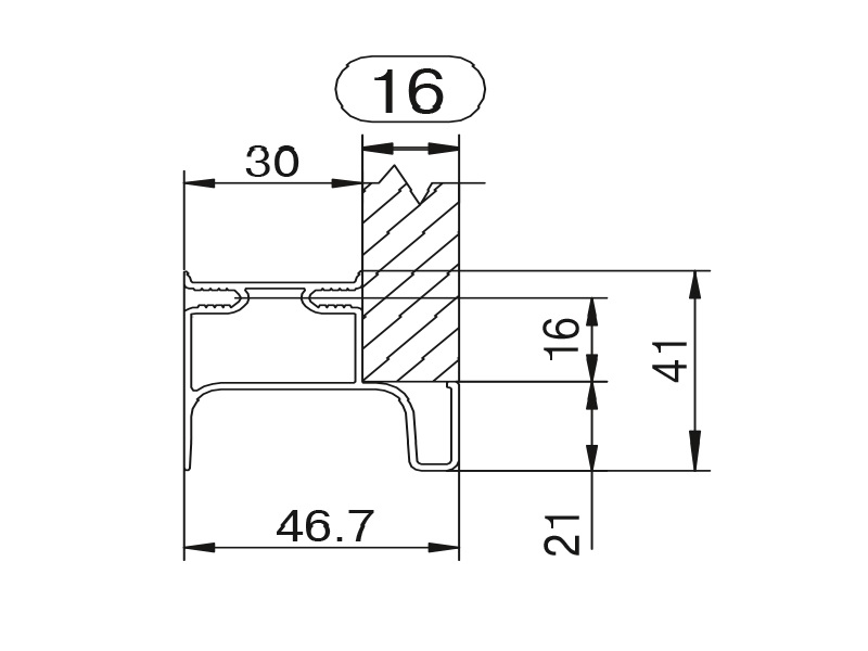Профиль GOLA FIRMAX вертикальный боковой L=3000mm, алюминий золото браш. Рис. 2 Профиль GOLA FIRMAX вертикальный боковой L=3000mm, алюминий золото браш. Рис. 2