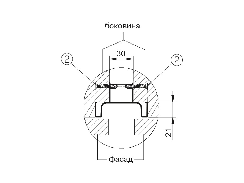Профиль GOLA FIRMAX вертикальный средний L=3000mm, алюминий шампань. Рис. 3 Профиль GOLA FIRMAX вертикальный средний L=3000mm, алюминий шампань. Рис. 3