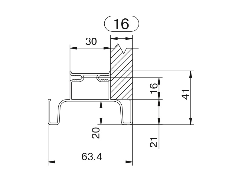 Профиль GOLA FIRMAX вертикальный средний L=3000mm, алюминий золото браш. Рис. 2 Профиль GOLA FIRMAX вертикальный средний L=3000mm, алюминий золото браш. Рис. 2