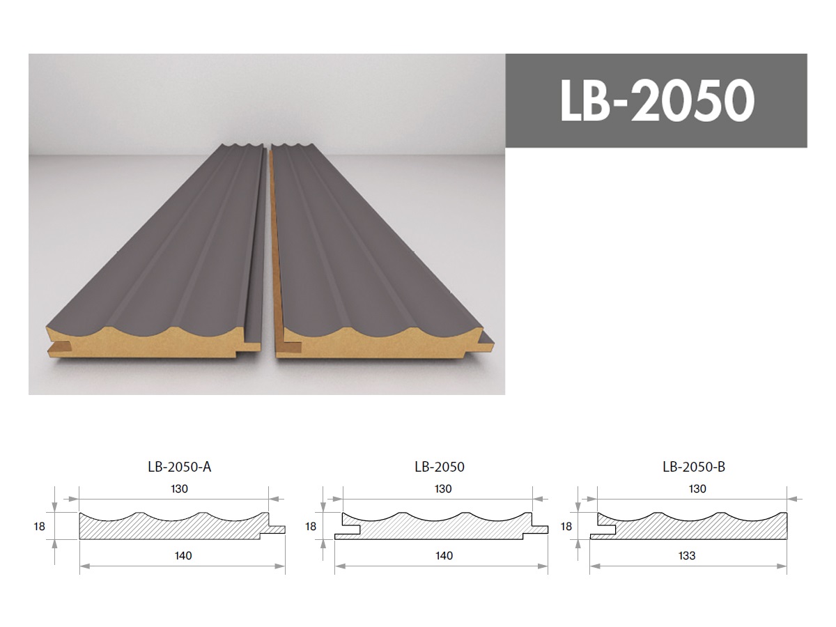 Профиль  МДФ AGT LB-2050-B 18*133*2800 мм, супермат серый шторм (726). Рис. 3