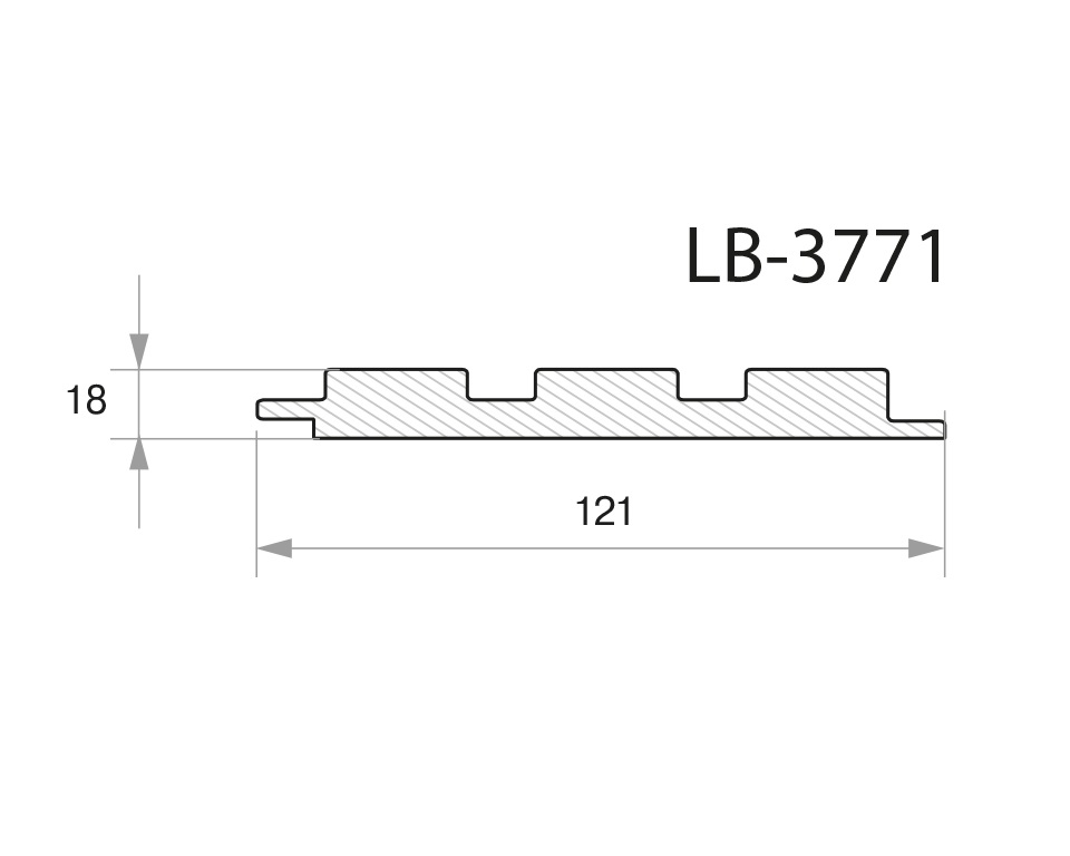 Профиль МДФ AGT LB-3771 18*121*2800 мм, супермат серый сафари 3020. Рис. 2
