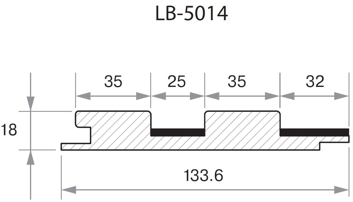 Профиль  МДФ AGT LB-5014 18*134*2800 мм, дуб перу 3041. Рис. 2