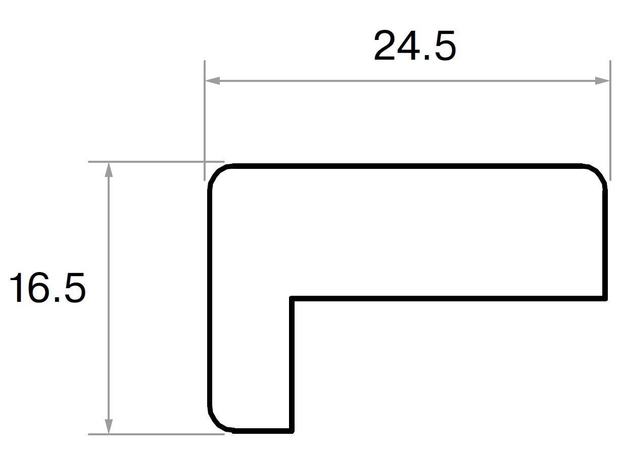 Профиль MP-1047 МДФ AGT SUPRAMAT 16*24*2800 мм, под вставку 18 мм, супермат Сахара крем 3019. Рис. 2