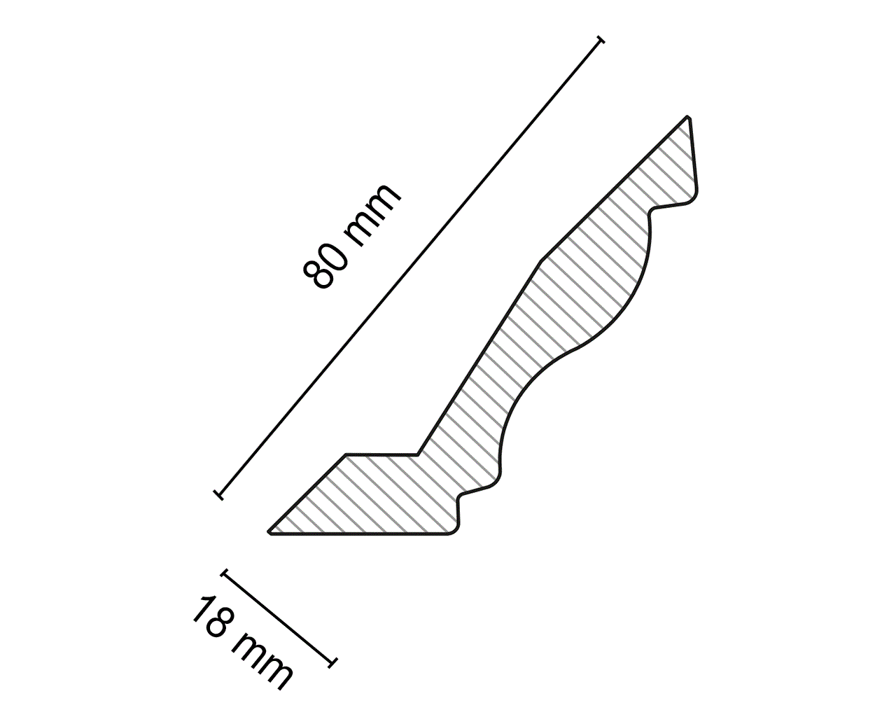 Профиль MP-1220 МДФ AGT SUPRAMAT 18*80*2800 мм, супермат белый снежный 3012. Рис. 2