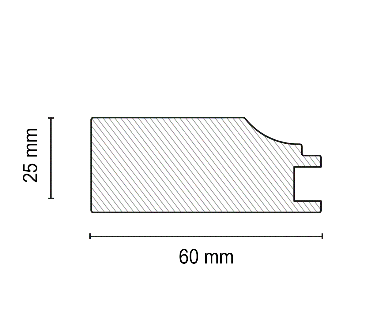Профиль MP-5159 МДФ AGT SUPRAMAT 25*60*2800 мм, супермат, серый лед 3021. Рис. 2