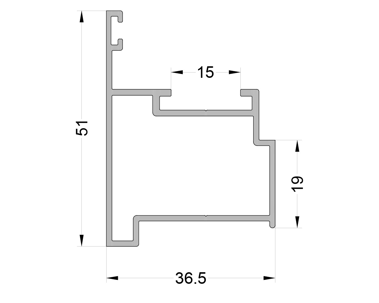 Профиль Штульпа 19/51 ALUMARK  6м RAL9016
