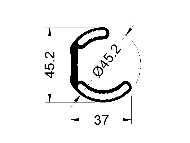 Профиль Т-соединителя, перем. угол. 3 м неокрас. Рис. 1