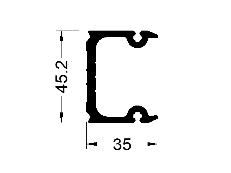 Профиль Т-соединителя, угол 90 град. 3 м неокрас. Рис. 1