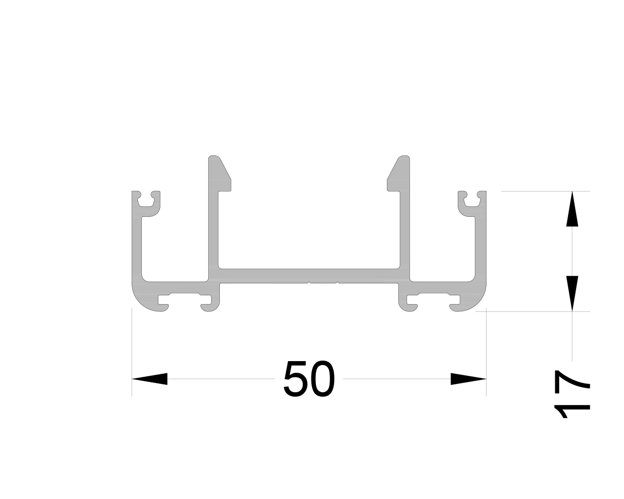 Профиль адаптера для маятн. двери ALUMARK 17 мм 6м Белый RAL9016. Рис. 1