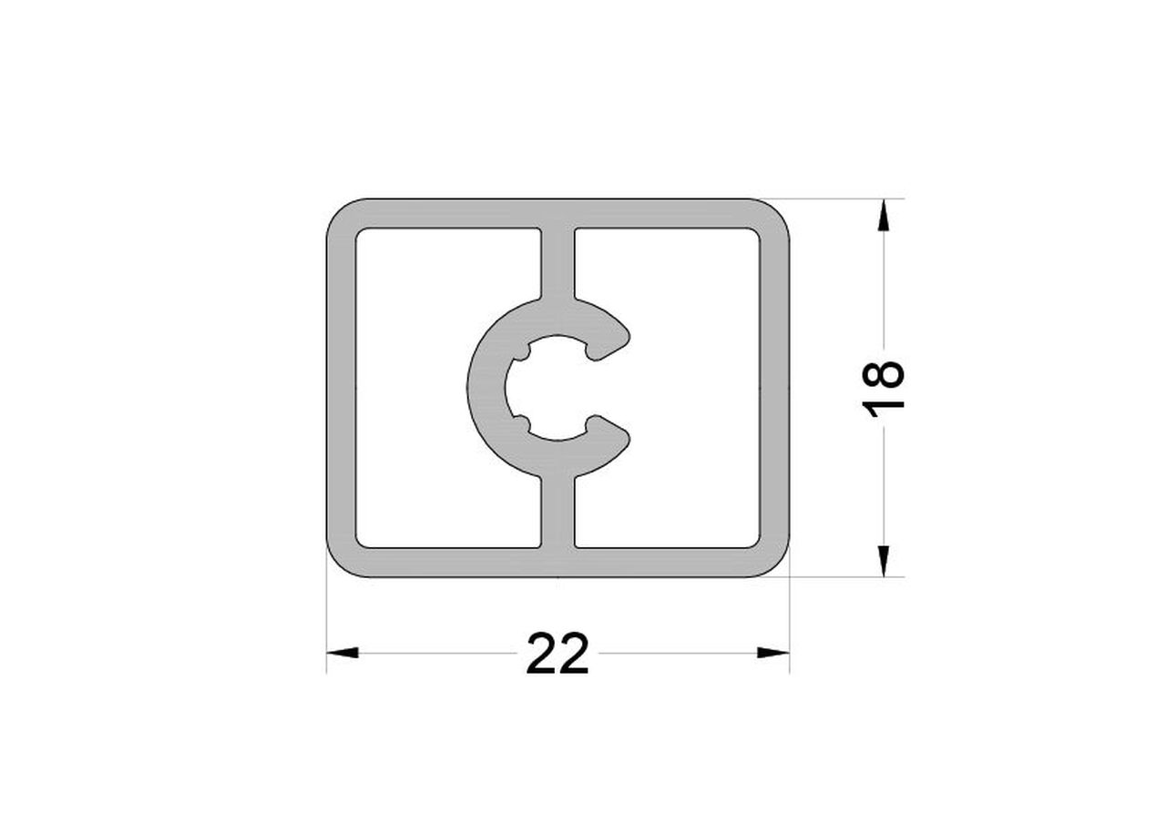 Профиль балясины 22/18 мм 6м неокрашенный