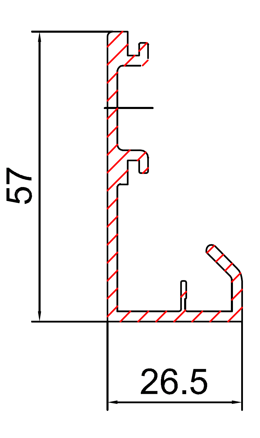 Профиль бокового уплотнения бокового экрана ST FLEX, длина 5100 мм, неокрашенный, 32541801120. Рис. 1 Профиль бокового уплотнения бокового экрана ST FLEX, длина 5100 мм, неокрашенный, 32541801120. Рис. 1