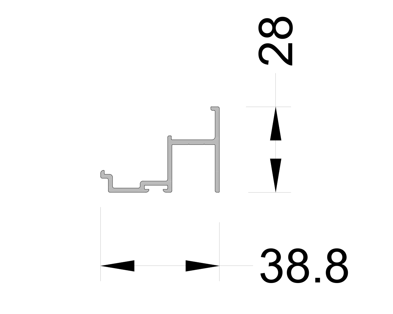 Профиль цоколя 28 мм ALUMARK  6м неокрас. Рис. 1
