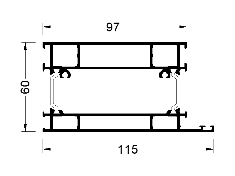 Профиль цоколя ALUMARK 115/97 мм 6м Неокрашенный. Рис. 1