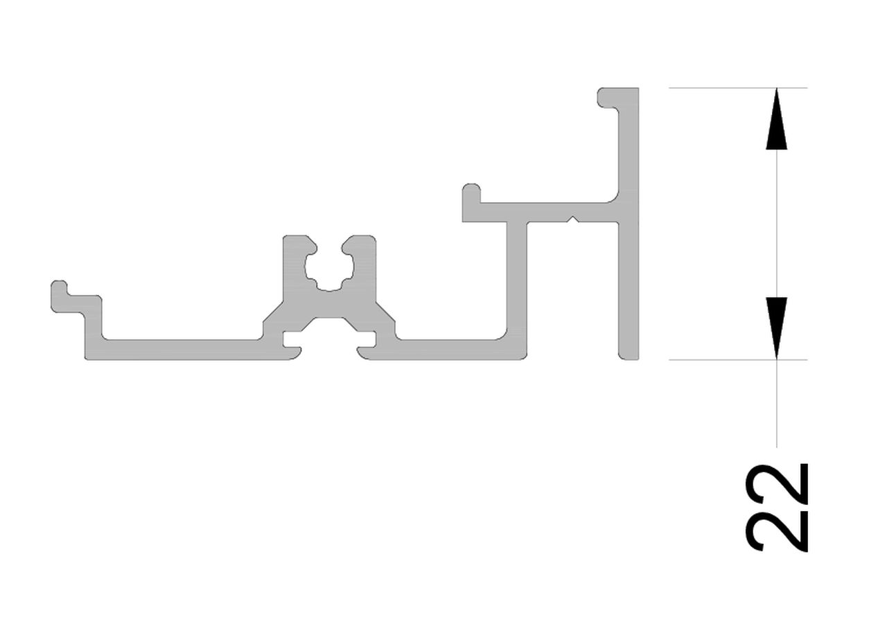 Профиль цоколя для щеточного уплотнителя ALUMARK 22 мм 6м Неокрашенный. Рис. 2 Профиль цоколя для щеточного уплотнителя ALUMARK 22 мм 6м Неокрашенный. Рис. 2