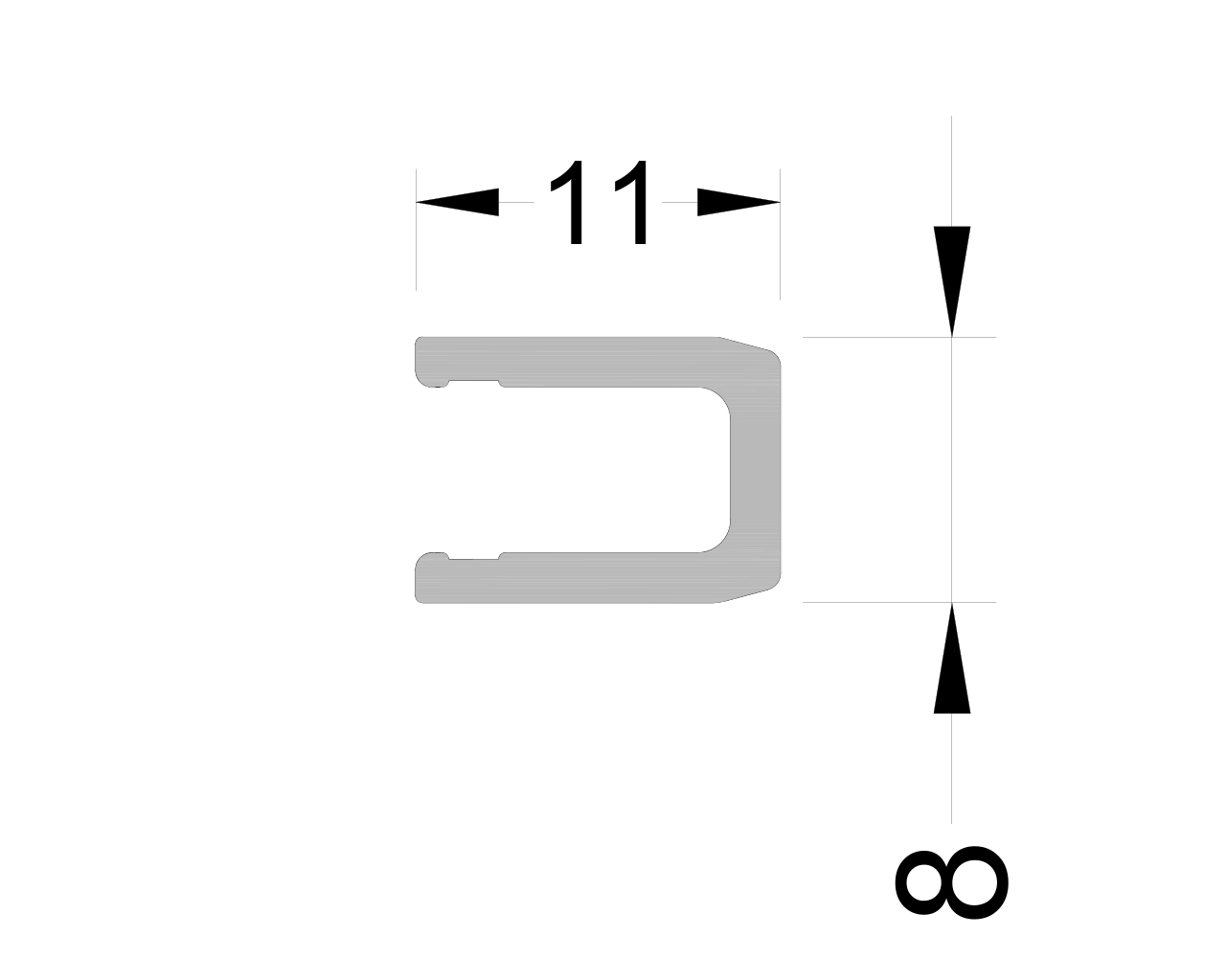 Профиль держателя стеклопакета U -образный 3 м неокрашенный. Рис. 1 Профиль держателя стеклопакета U -образный 3 м неокрашенный. Рис. 1