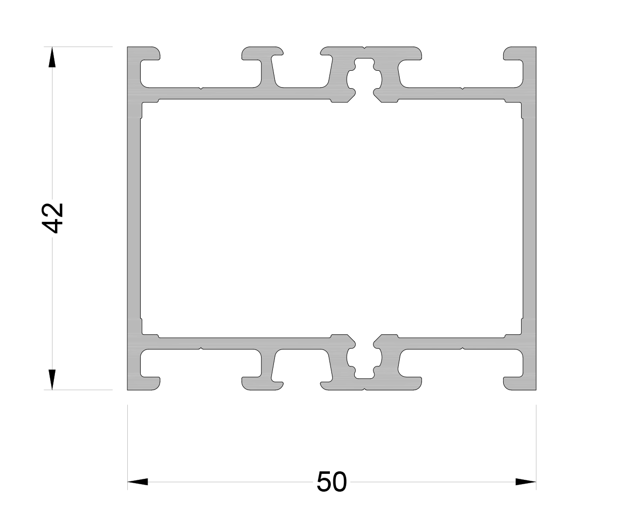 Профиль доборный ALUMARK 42/42 мм 6м Белый RAL9016. Рис. 1
