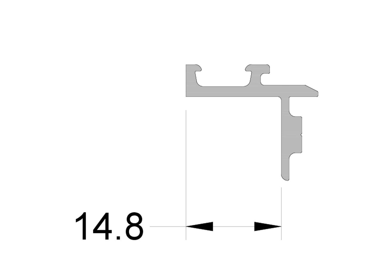 Профиль доп. для вставки двери в фасад ALUMARK 16 мм 6м Белый RAL9016. Рис. 1 Профиль доп. для вставки двери в фасад ALUMARK 16 мм 6м Белый RAL9016. Рис. 1