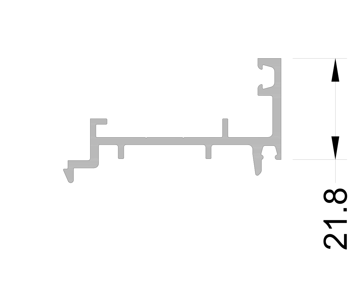 Профиль дополнительный ALUMARK 22 мм 6м Белый RAL9016. Рис. 1