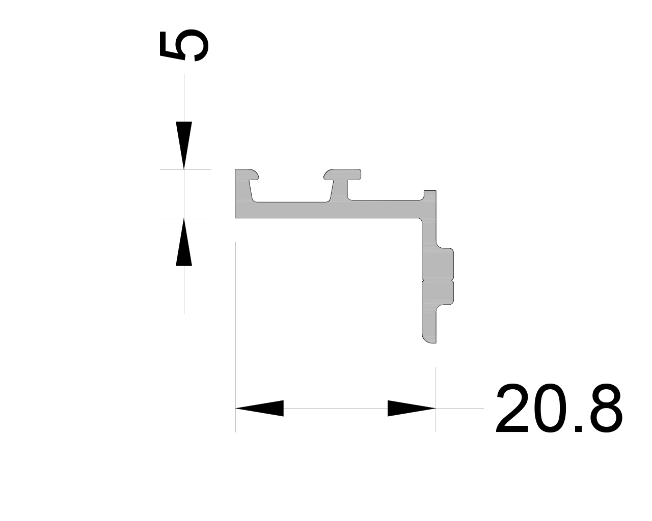 Профиль дополнит. для вставки двери/окна в фасад ALUMARK 6м неокрас. Рис. 1 Профиль дополнит. для вставки двери/окна в фасад ALUMARK 6м неокрас. Рис. 1