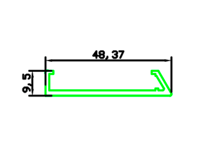 Профиль дополнительный под каретки для всех типов дверей L=2000 мм, неокрашенный, 25506908120. Рис. 2 Профиль дополнительный под каретки для всех типов дверей L=2000 мм, неокрашенный, 25506908120. Рис. 2