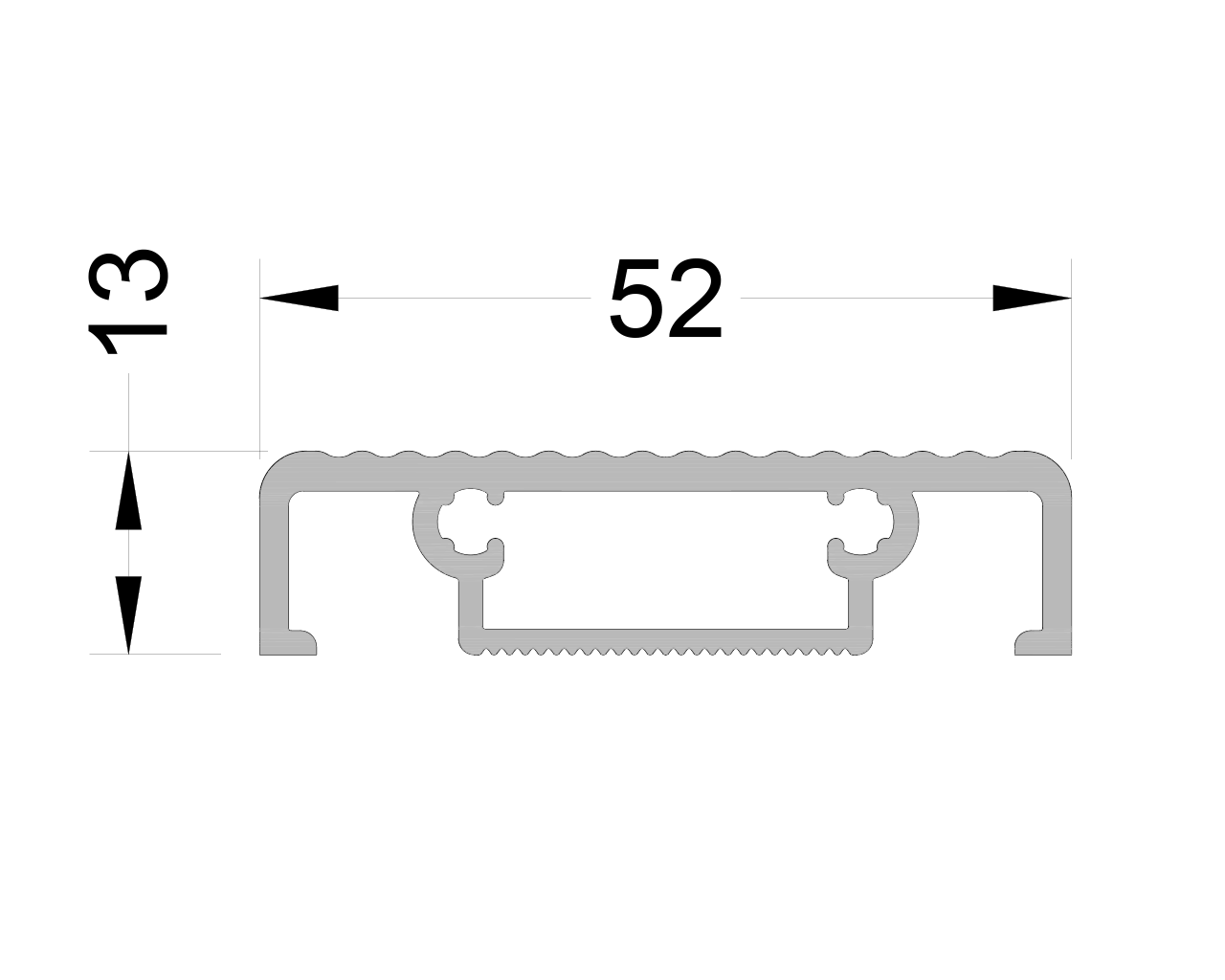 Профиль дверного порога ALUMARK 13/52 мм 6м неокрашенный. Рис. 1 Профиль дверного порога ALUMARK 13/52 мм 6м неокрашенный. Рис. 1