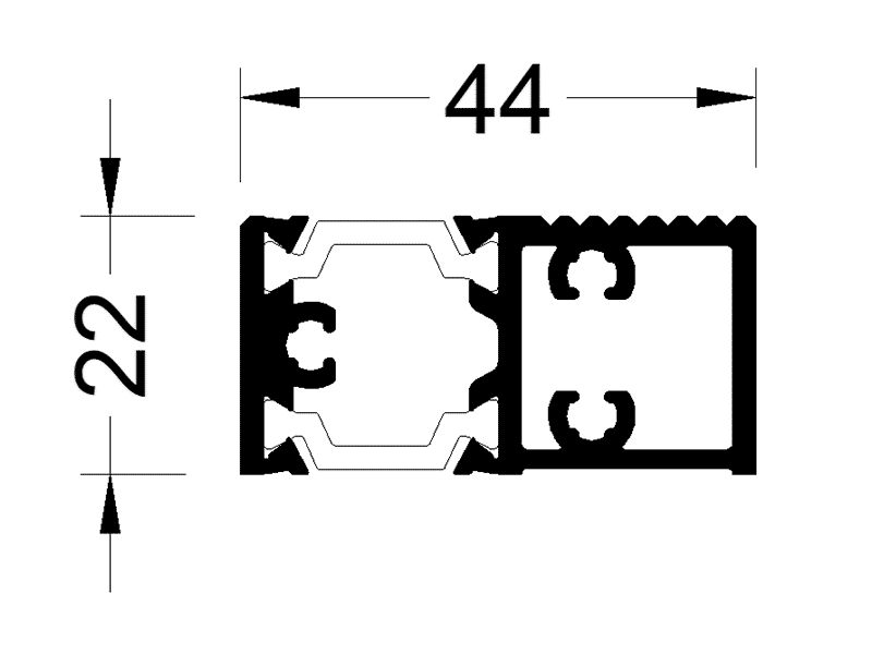 Профиль дверного порога ALUMARK 44/22мм 6м Неокрашенный. Рис. 1