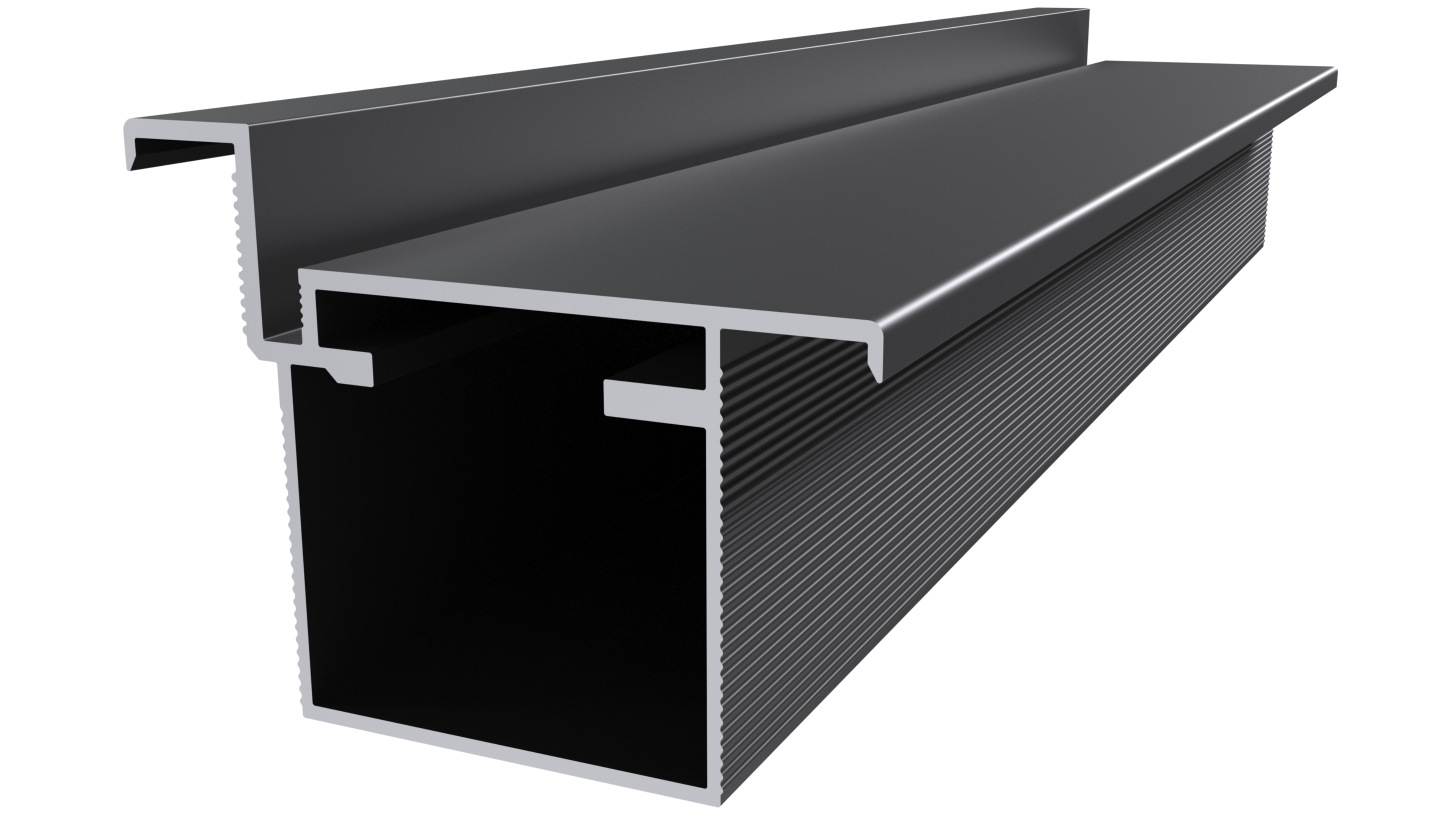 Профиль дверной коробка 59*45, алюминий, L=6100мм, анодированный, черный. Рис. 1