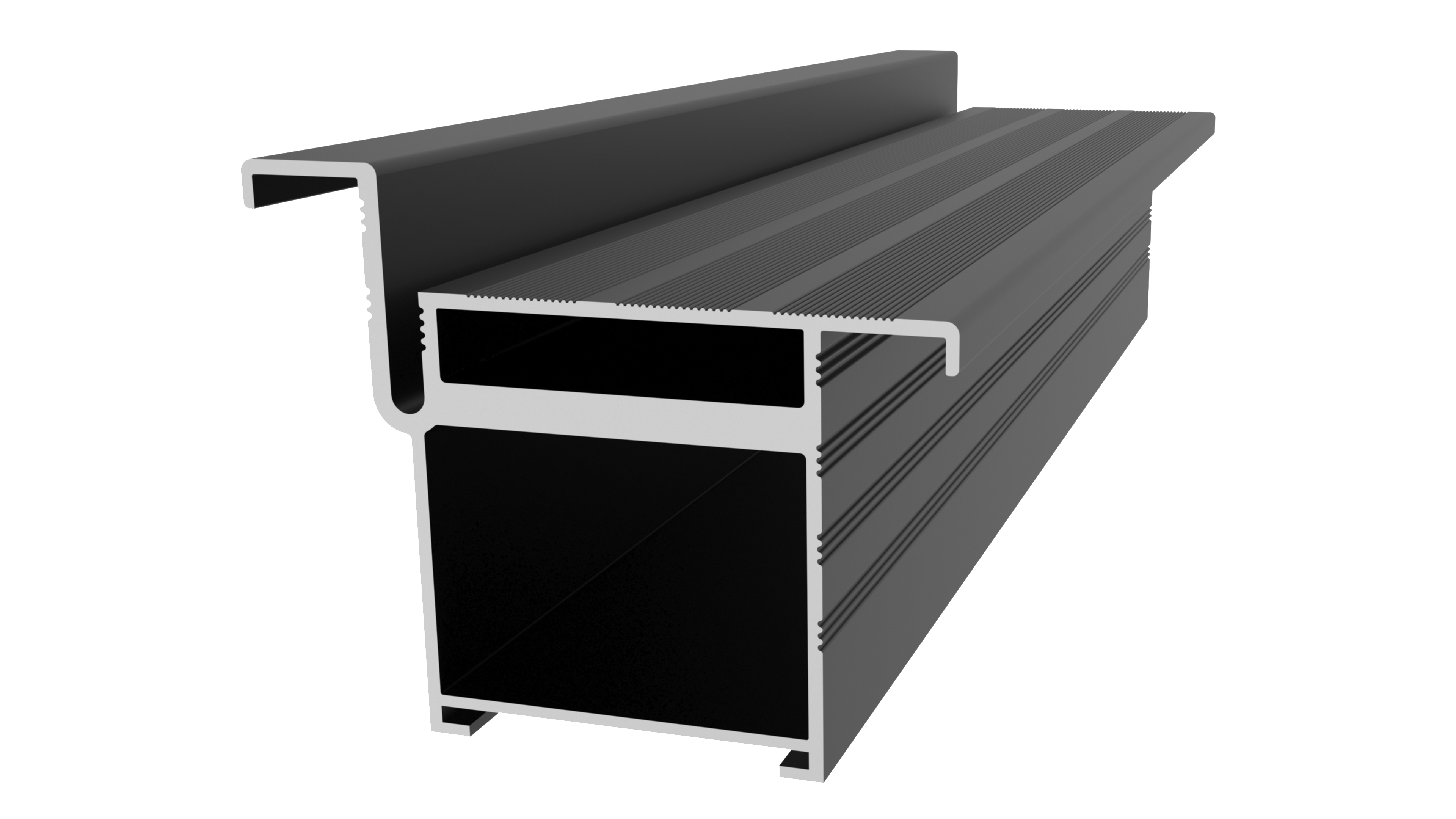 Профиль дверной коробки КС75, алюминий, L=5100 мм, анодированный черный