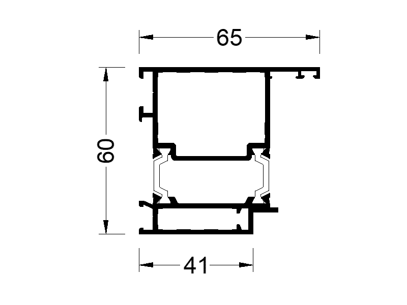 Профиль дверной рамы наружного открывания ALUMARK 41/65 мм 6.5м RAL9016. Рис. 1