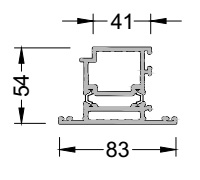 Профиль дверной створки T ALUMARK 83/41 мм 6.5м Белый RAL9016. Рис. 1 Профиль дверной створки T ALUMARK 83/41 мм 6.5м Белый RAL9016. Рис. 1