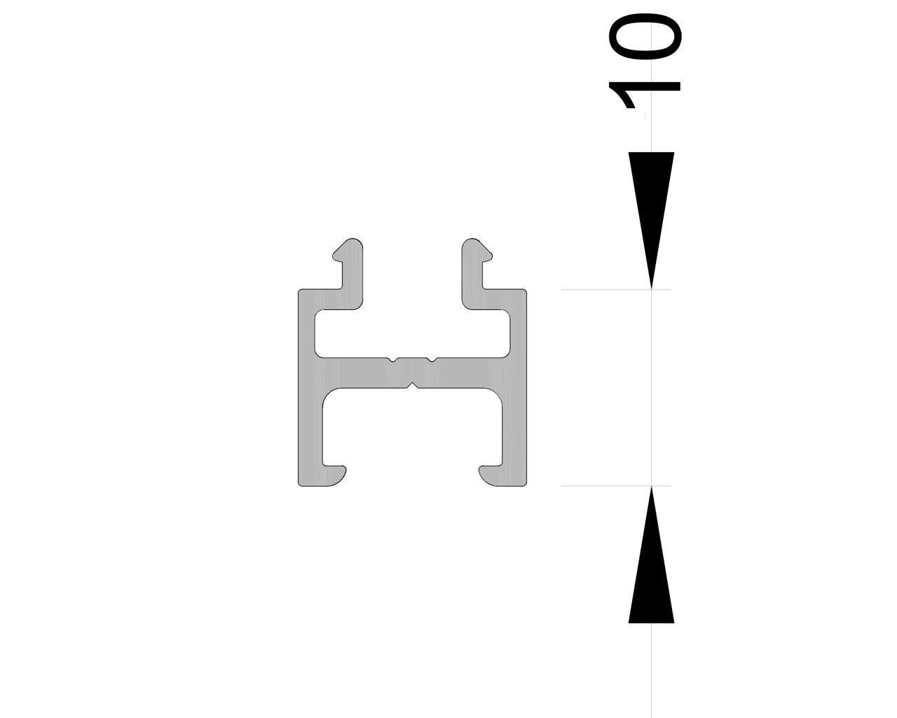Профиль фасадный дополнительный ALUMARK (с вертикальным и горизонтальным изломом) 10 мм 6м Неокрашенный