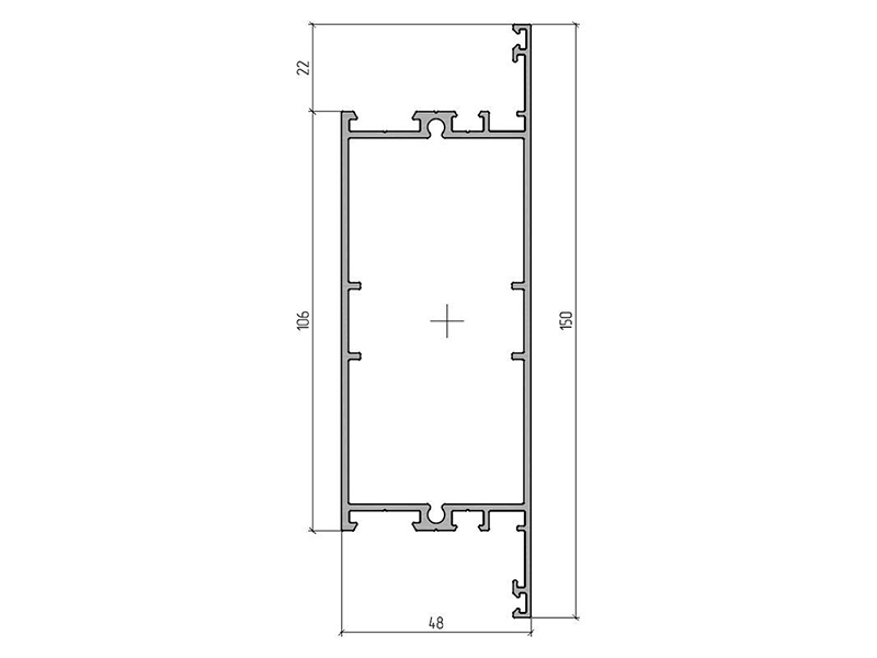 Профиль импоста 150мм (6,5м), RAL9016. Рис. 1