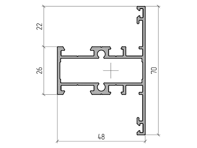Профиль импоста 70мм (6,5м), RAL9016. Рис. 1