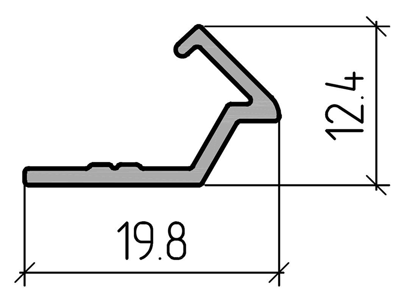 Профиль клипсы поворотной (6 м), RAL9016. Рис. 1 Профиль клипсы поворотной (6 м), RAL9016. Рис. 1