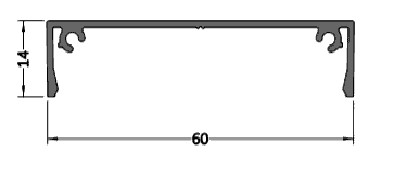 Профиль крышки 3060/14/0.5/6 горизонтальный, алюминий, RAL 9016. Рис. 1