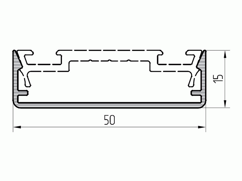 Профиль крышки декоративной 15мм (6,8м) RAL9016. Рис. 1 Профиль крышки декоративной 15мм (6,8м) RAL9016. Рис. 1