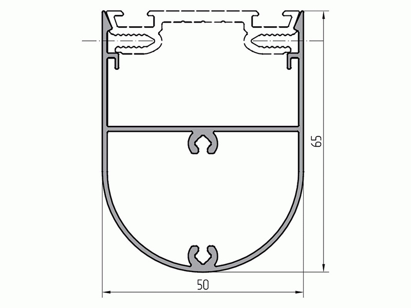 Профиль крышки декоративной 50мм (6,8 м), RAL9016. Рис. 1