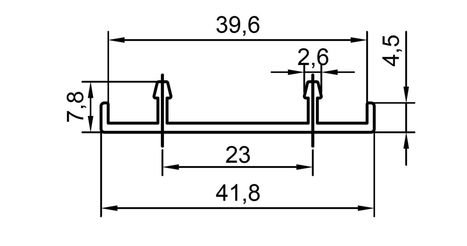 Профиль кромка дверного полотна, алюминий, L=6100 мм, серебро. Рис. 2