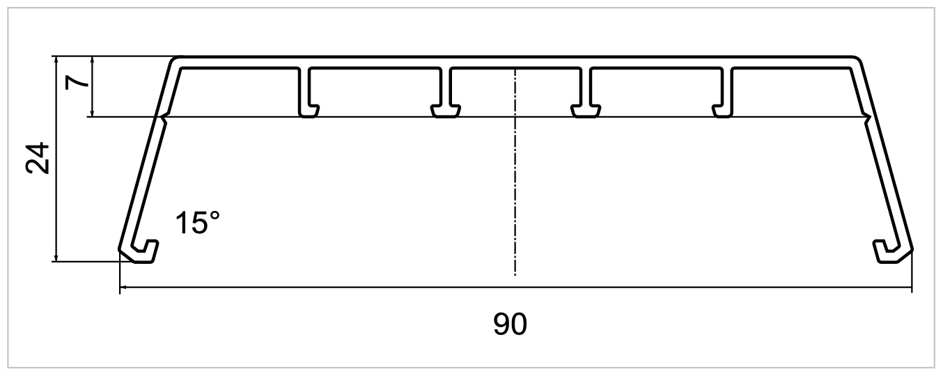 Профиль на горбылек АЛЮСТАРТ, длина 5.8 м, алюминий, неокрашенный. Рис. 2