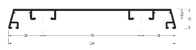 Профиль на вертикальный импост АЛЮСТАРТ, длина 6 м, алюминий, неокрашенный. Рис. 1 Профиль на вертикальный импост АЛЮСТАРТ, длина 6 м, алюминий, неокрашенный. Рис. 1