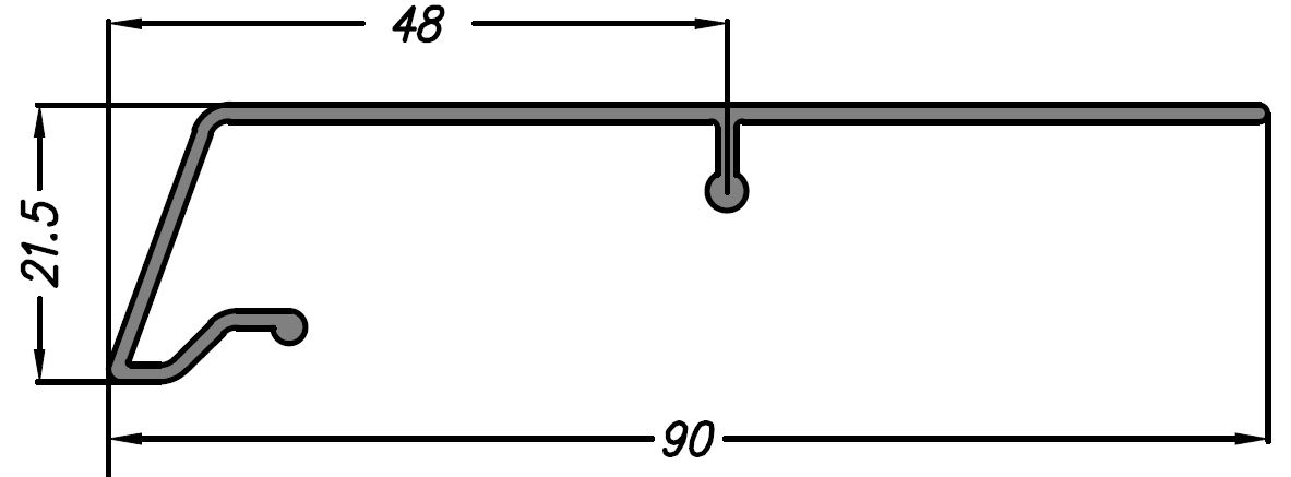 Профиль на нижнюю раму АЛЮСТАРТ, длина 6 м, алюминий, неокрашенный. Рис. 2