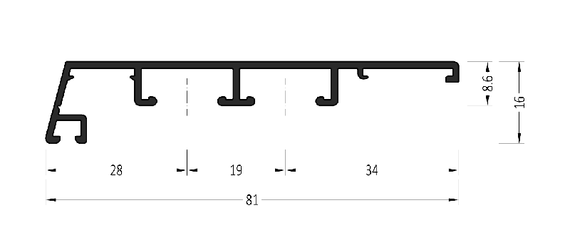 Профиль на раме 81/16, АЛЮСТАРТ, алю.. Рис. 1 Профиль на раме 81/16, АЛЮСТАРТ, алю.. Рис. 1